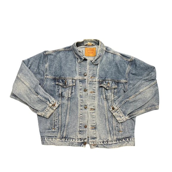 Vtg 80s Levi’s Denim Tucker Jacket Harley-Davidson Patch Made in USA Sz XL - Picture 4 of 14